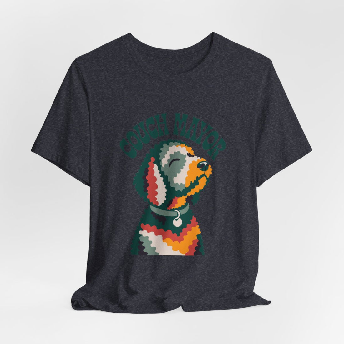 Heather Navy — Hanging | Goldendoodle "Couch Mayor" Men's Tee
