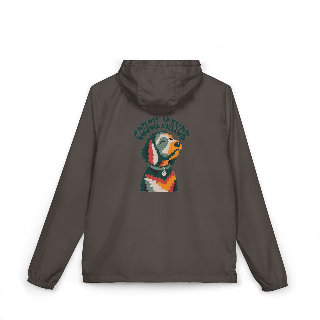 Graphite — Back | Goldendoodle Couch Mayor Windbreaker