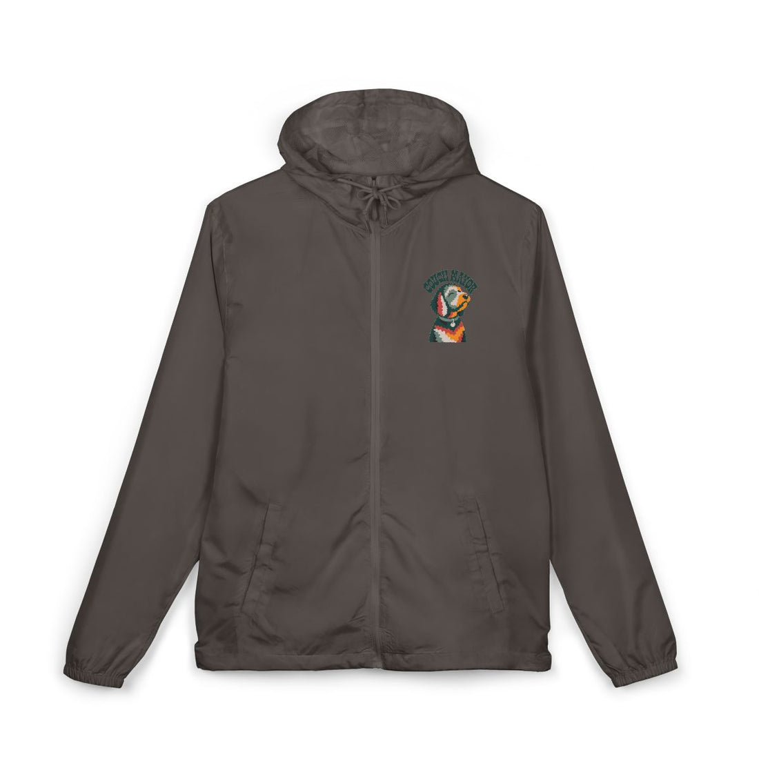 Graphite — Front | Goldendoodle Couch Mayor Windbreaker
