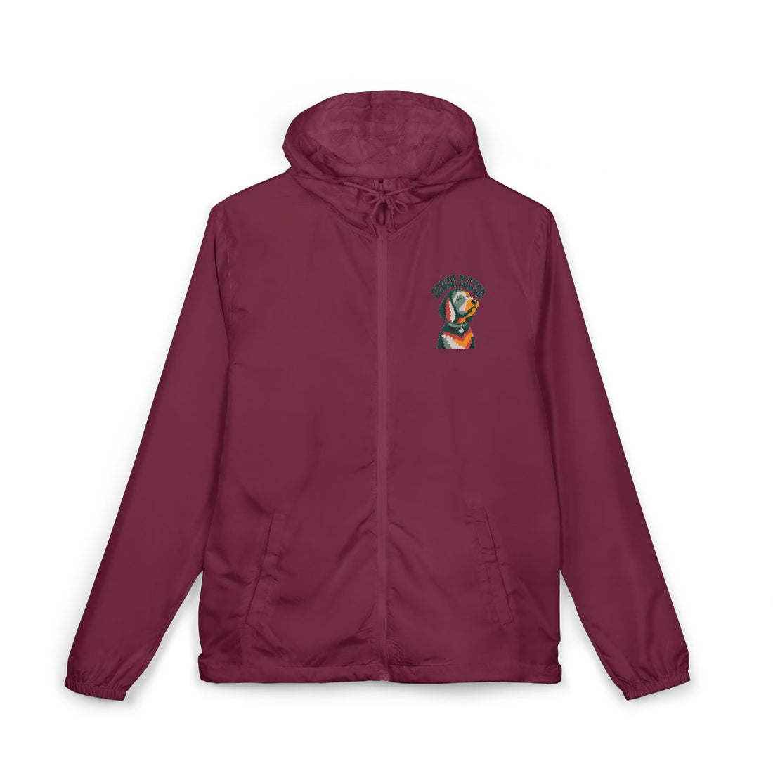 Maroon — Front | Goldendoodle Couch Mayor Windbreaker