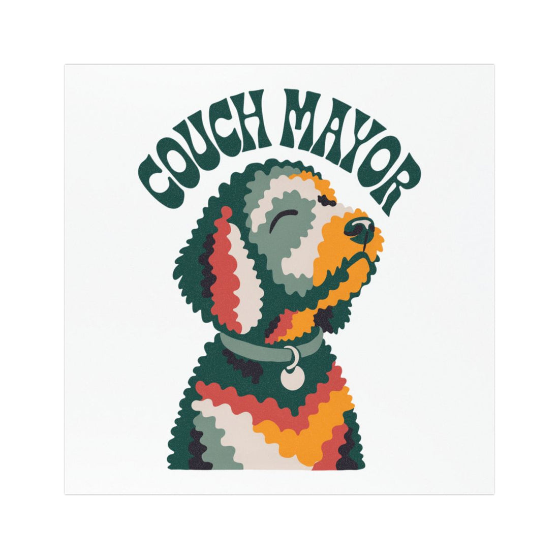 5'' × 5'' — Front | Goldendoodle Loaf Couch Mayor Car Magnet