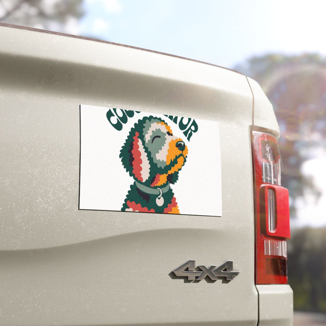 7.5'' × 4.5'' — Detail | Goldendoodle Loaf Couch Mayor Car Magnet