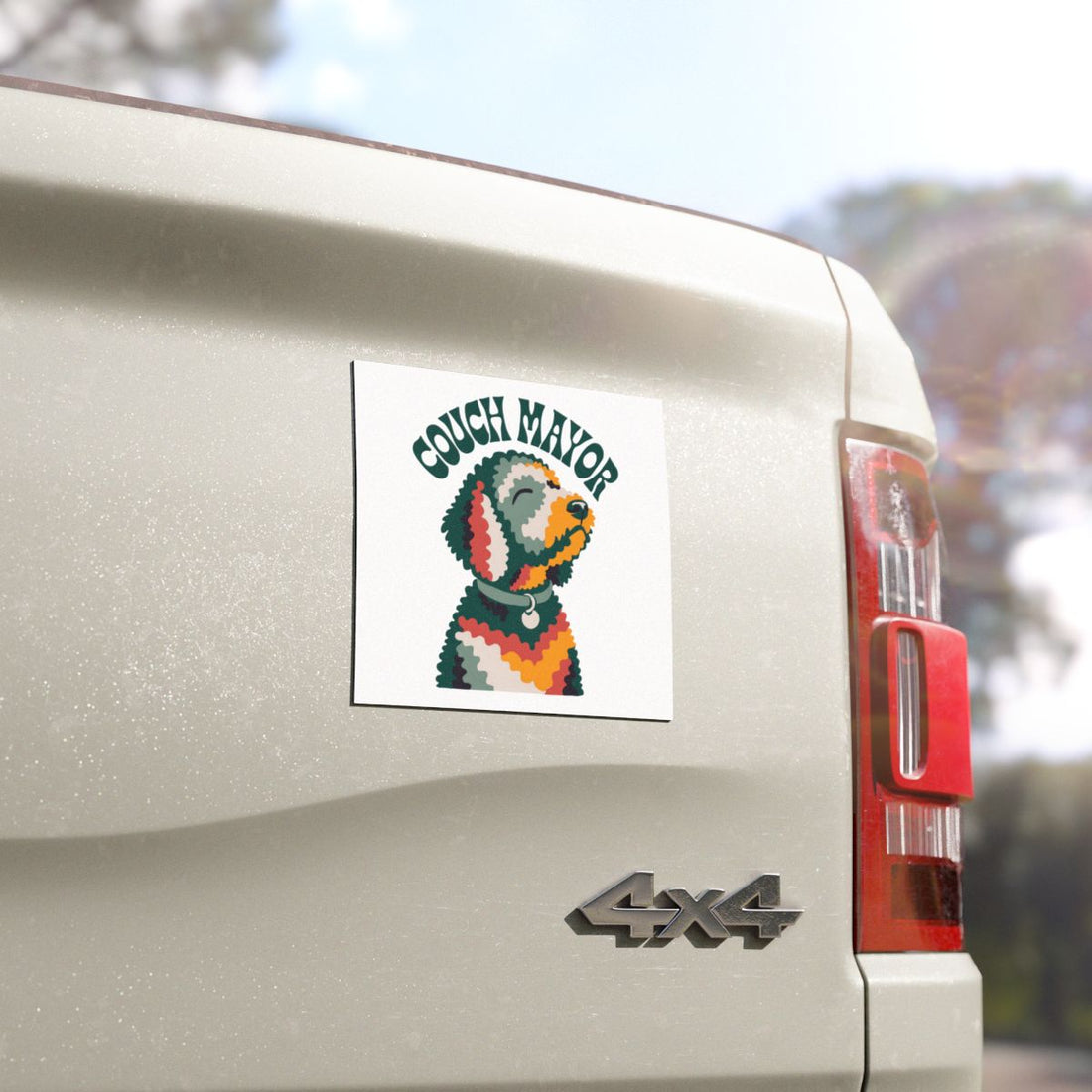 5'' × 5'' — Detail | Goldendoodle Loaf Couch Mayor Car Magnet