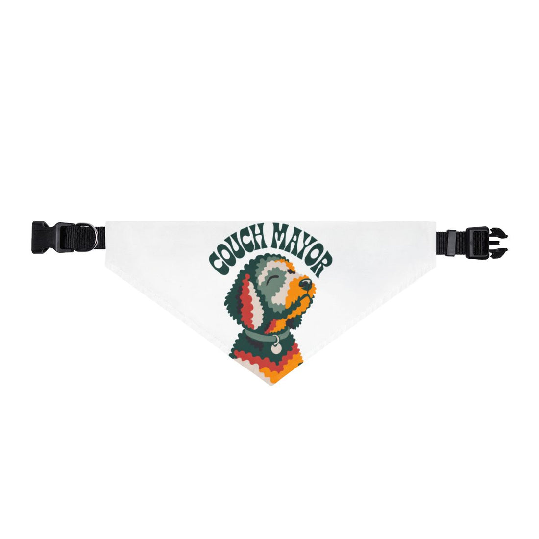 XL — Front | Goldendoodle Loaf Couch Mayor Clip-On Bandana