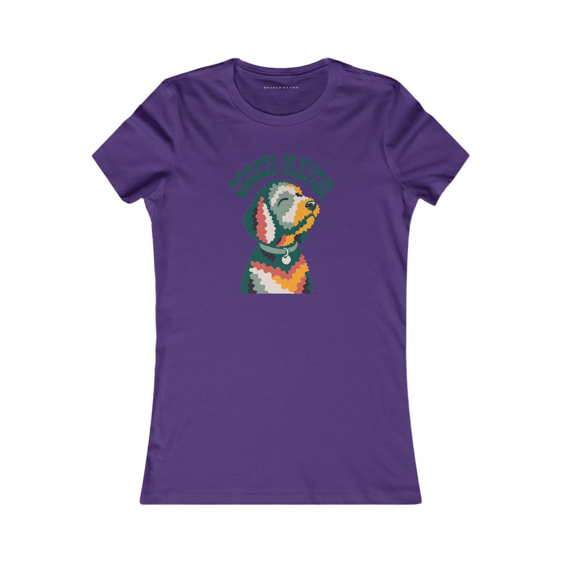Team Purple — Front | Goldendoodle Loaf Couch Mayor Women's Tee