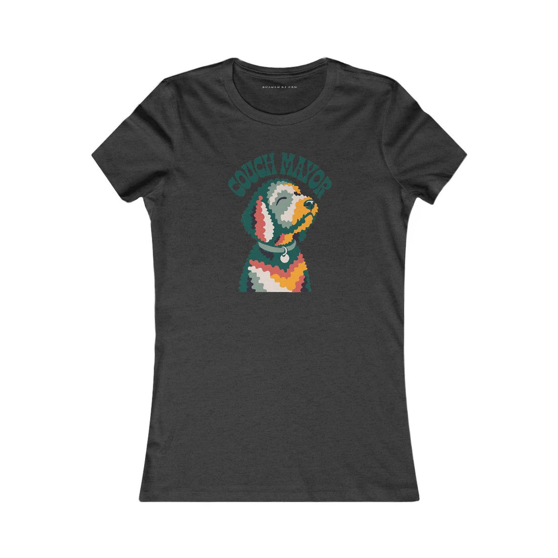 Dark Grey Heather — Front | Goldendoodle Loaf Couch Mayor Women's Tee