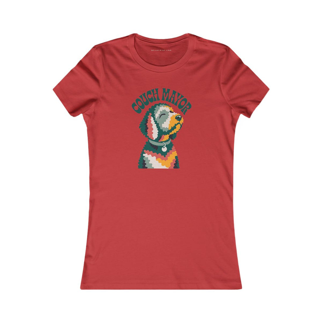 Red — Front | Goldendoodle Loaf Couch Mayor Women's Tee