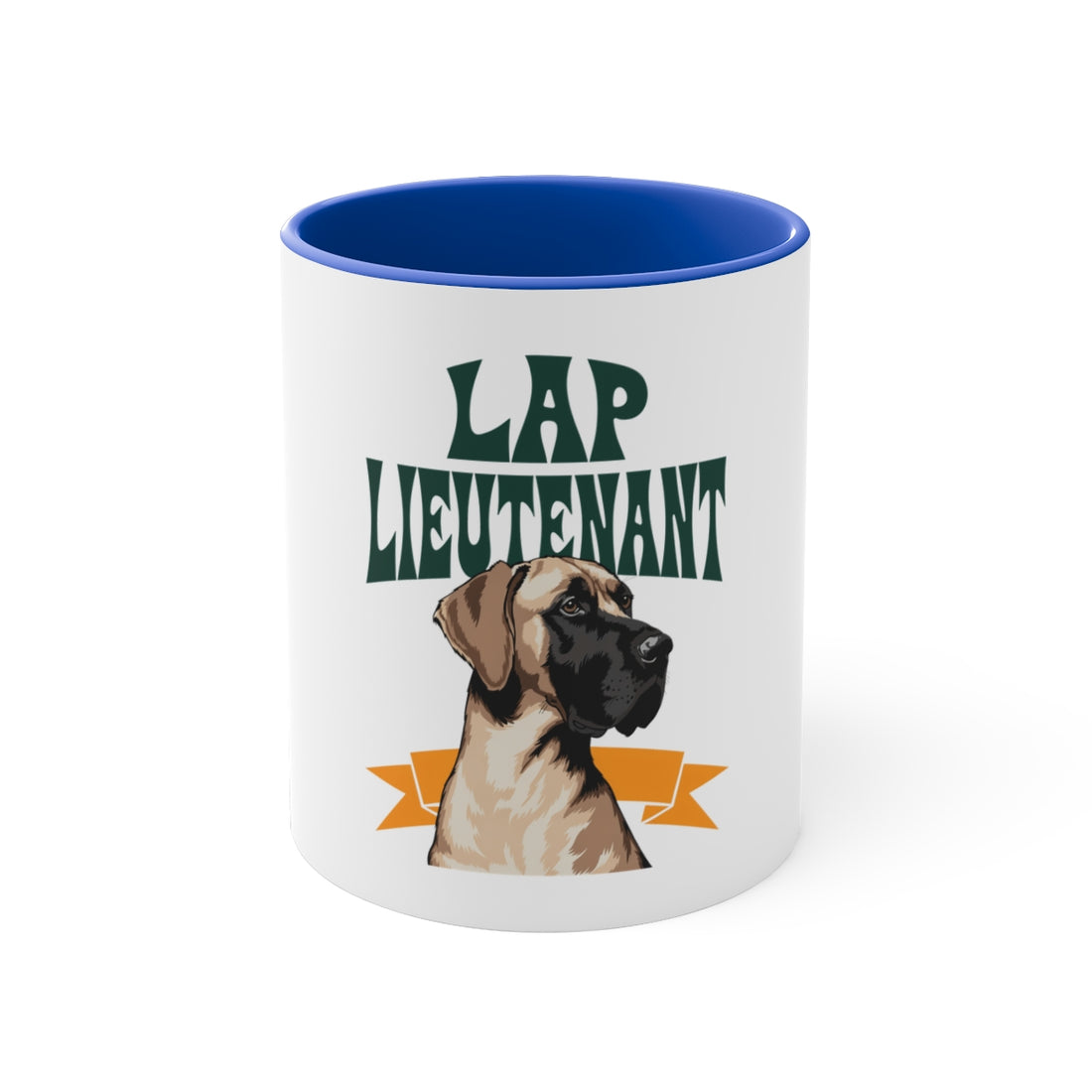 Blue — Front | Great Dane Lap Lieutenant Accent Mug