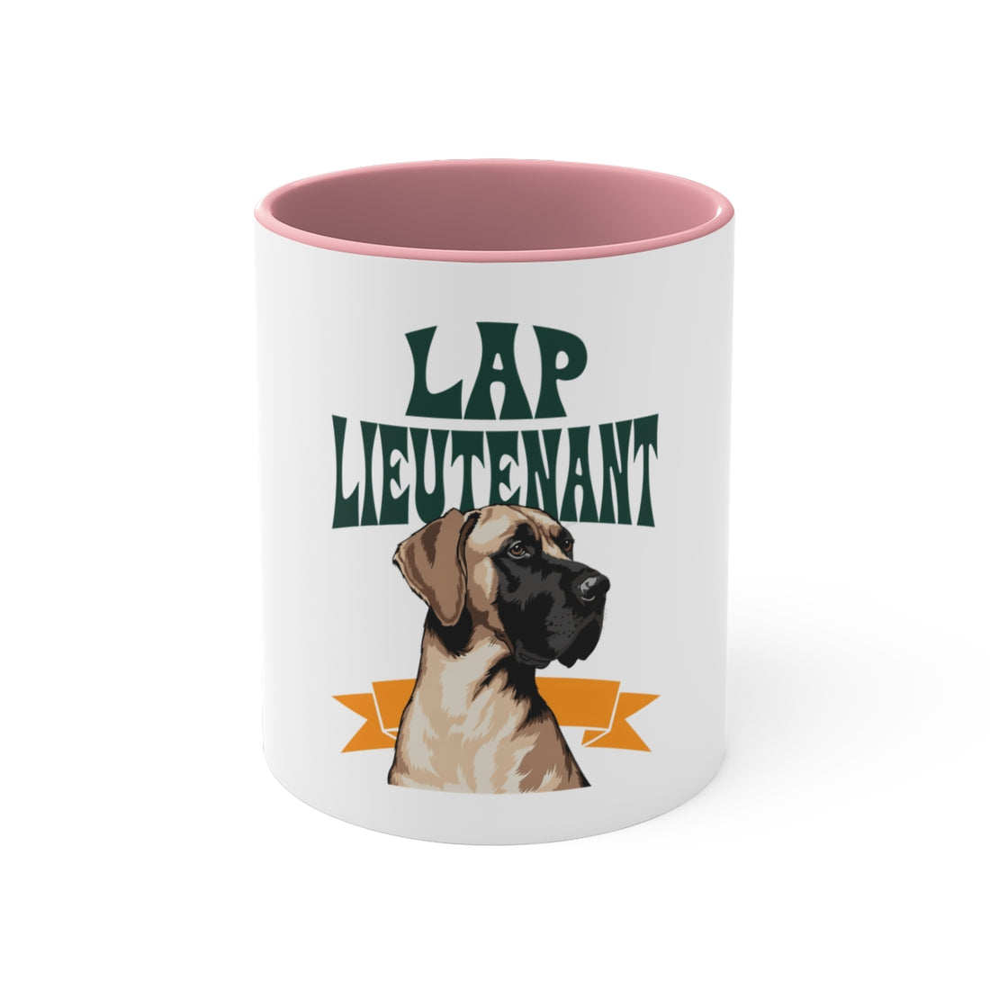 Pink — Front | Great Dane Lap Lieutenant Accent Mug
