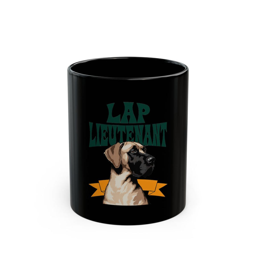 Great Dane Lap Lieutenant Black Mug