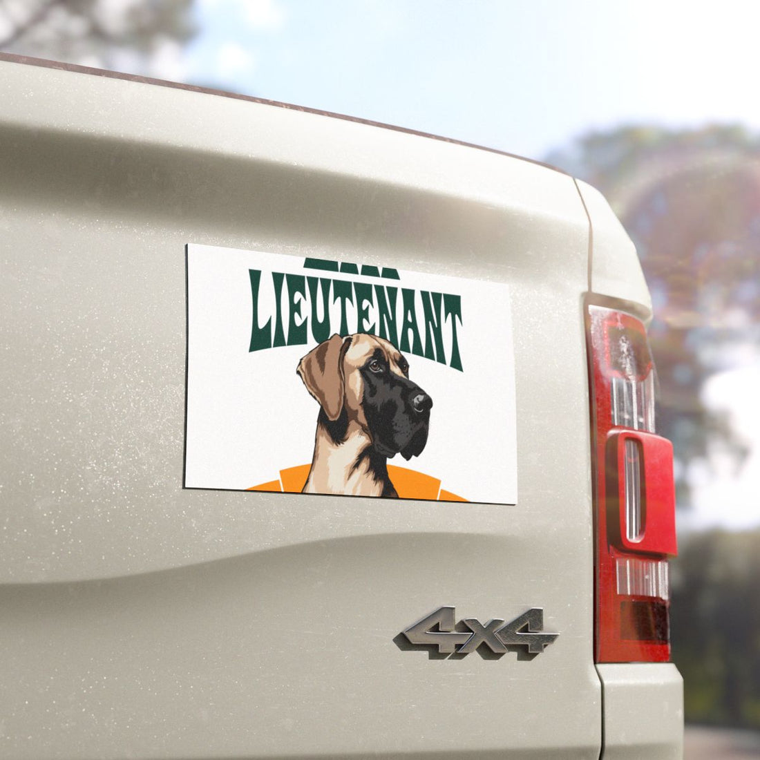 7.5'' × 4.5'' — Detail | Great Dane Lap Lieutenant Car Magnet