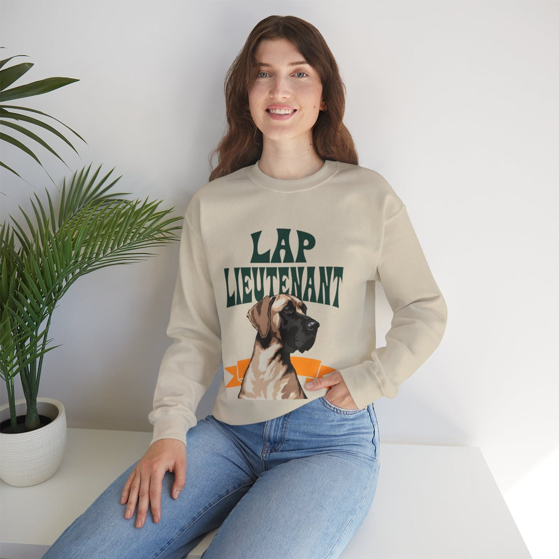 Sand — Lifestyle | Great Dane "Lap Lieutenant" Crewneck