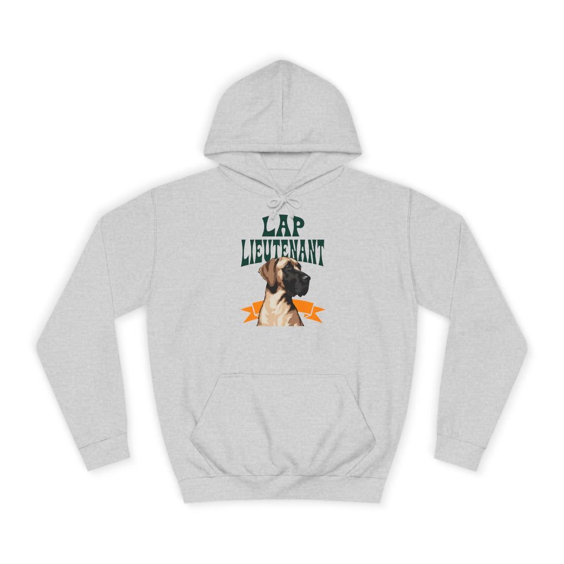 Heather Grey — Front | Great Dane Lap Lieutenant Hoodie