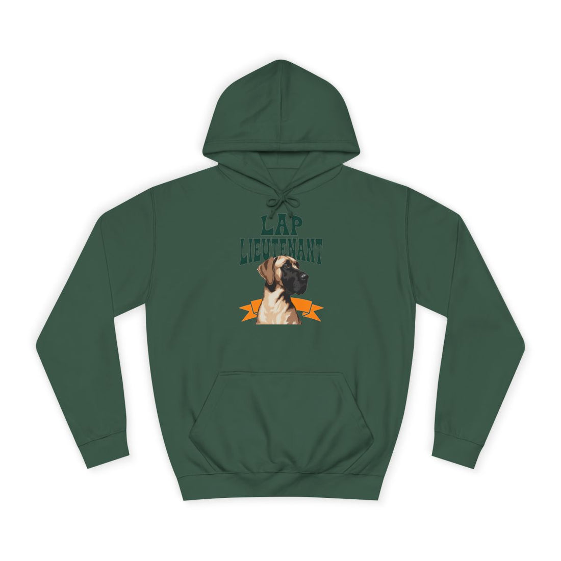Bottle Green — Front | Great Dane Lap Lieutenant Hoodie