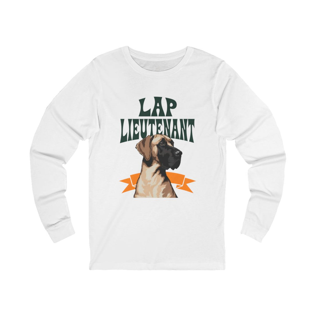 White — Front | Great Dane "Lap Lieutenant" Long Sleeve Tee