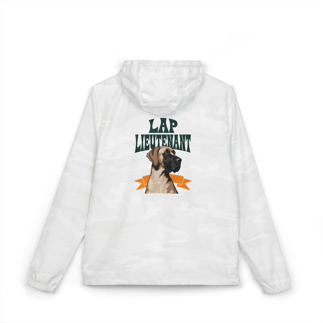 White Camo — Back | Great Dane "Lap Lieutenant" Windbreaker