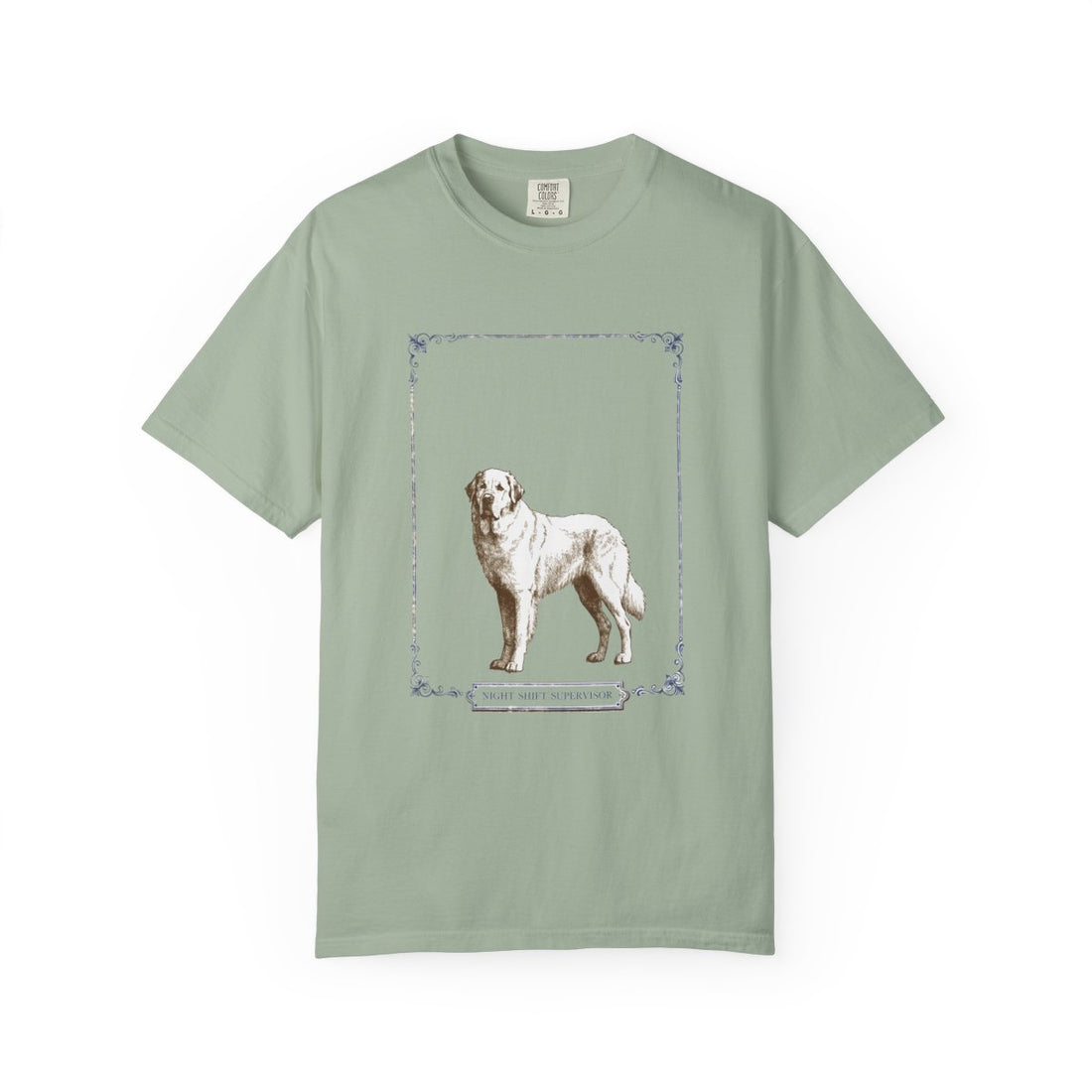Bay — Front | Great Pyrenees 'Night Shift Supervisor' Garment-Dyed Tee