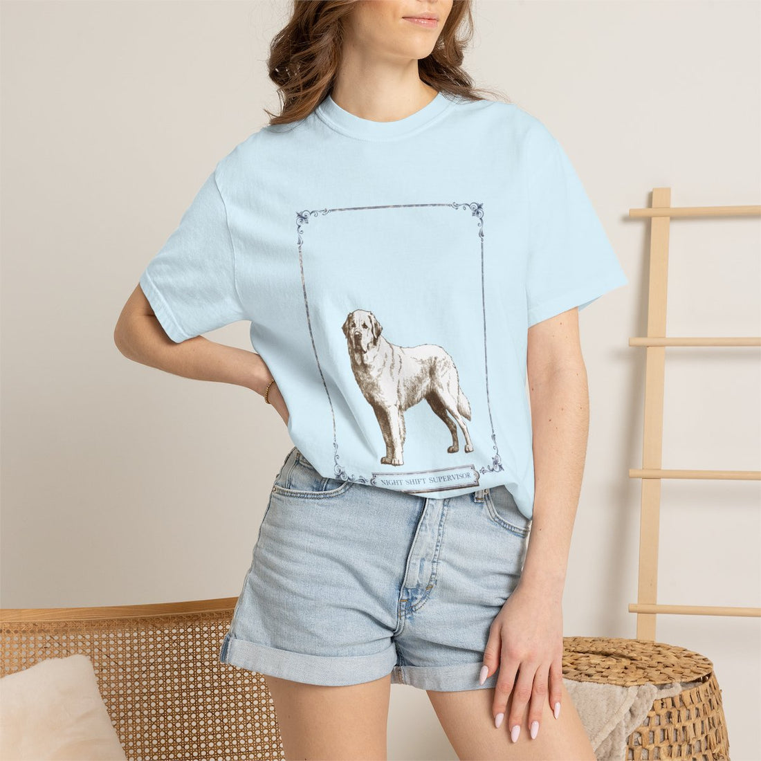 Chambray — Lifestyle | Great Pyrenees 'Night Shift Supervisor' Garment-Dyed Tee