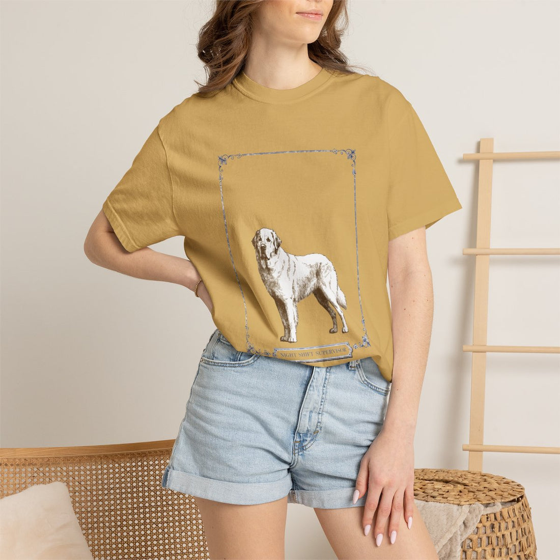 Mustard — Lifestyle | Great Pyrenees 'Night Shift Supervisor' Garment-Dyed Tee