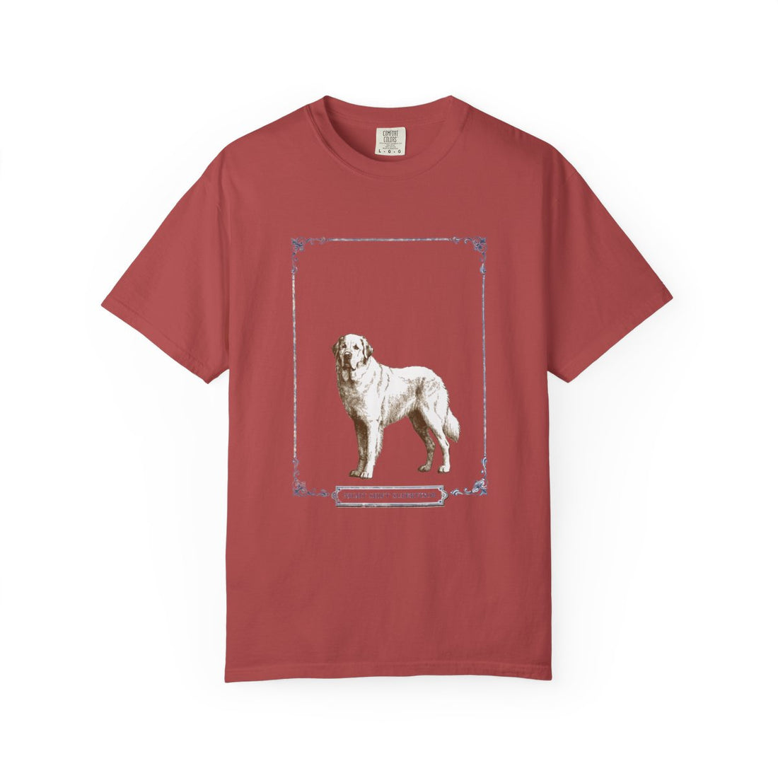 Crimson — Front | Great Pyrenees 'Night Shift Supervisor' Garment-Dyed Tee