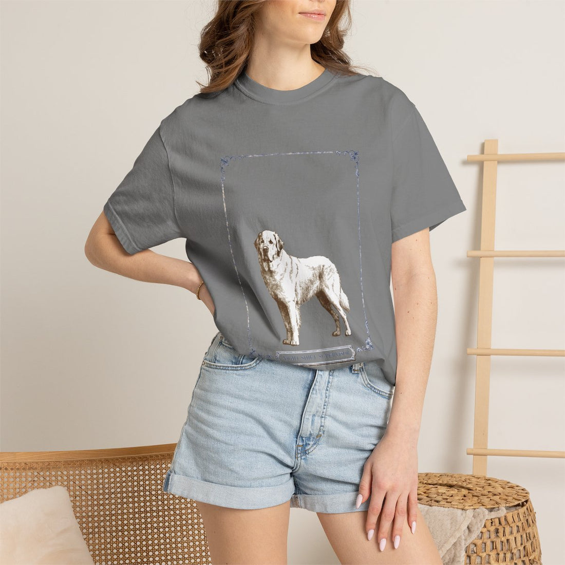 Grey — Lifestyle | Great Pyrenees 'Night Shift Supervisor' Garment-Dyed Tee