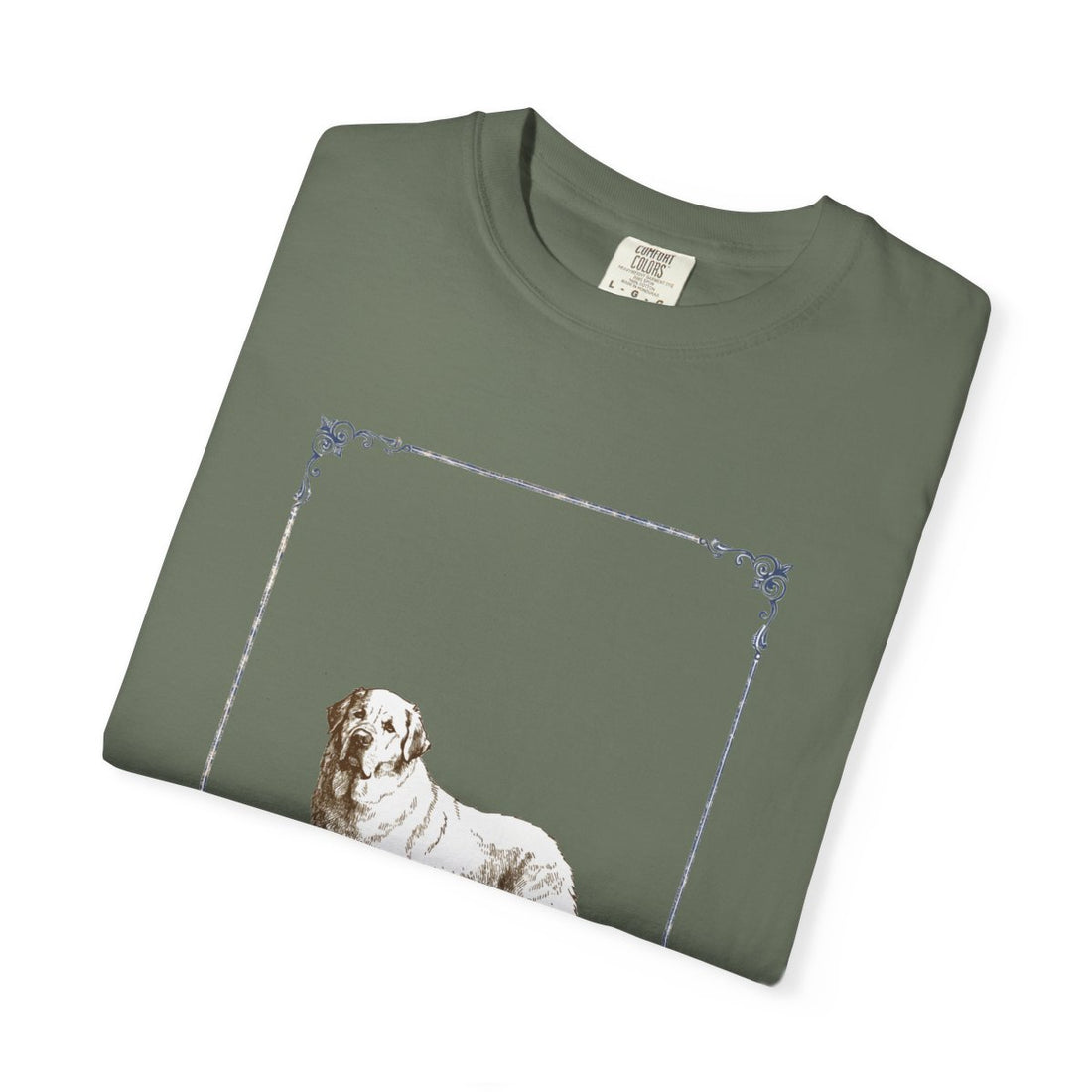 Moss — Folded | Great Pyrenees 'Night Shift Supervisor' Garment-Dyed Tee