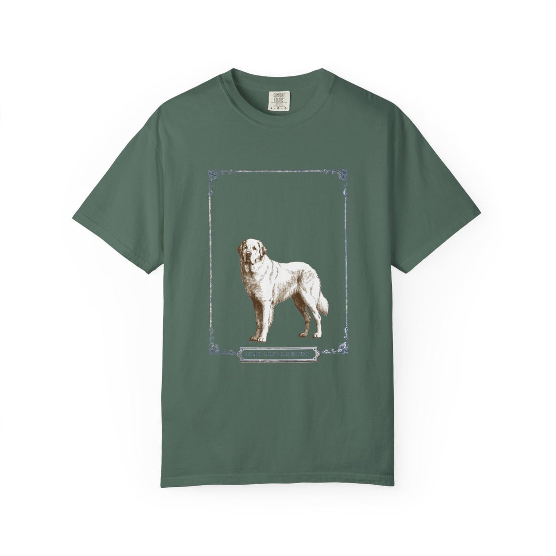 Blue Spruce — Front | Great Pyrenees 'Night Shift Supervisor' Garment-Dyed Tee