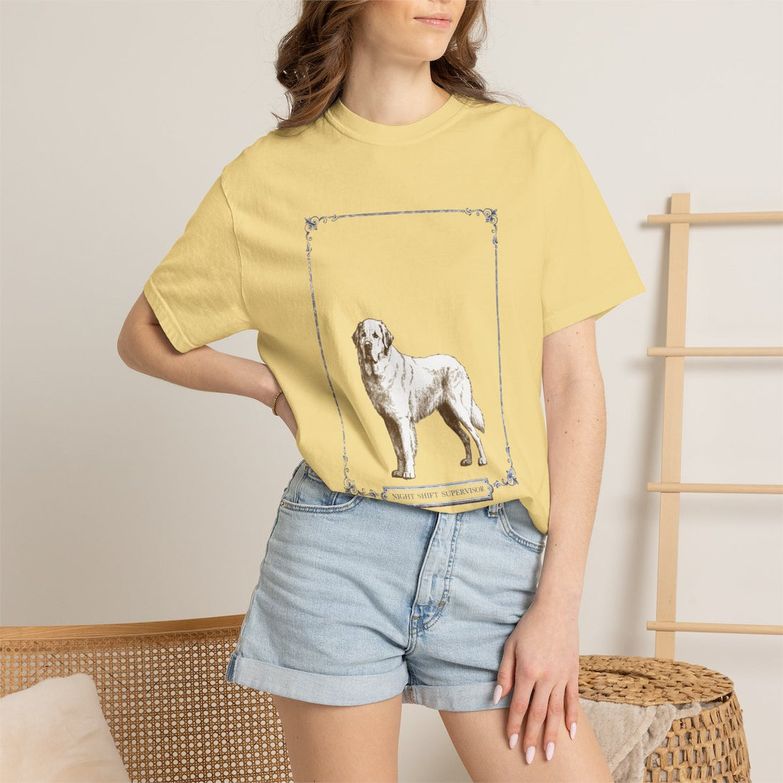 Butter — Lifestyle | Great Pyrenees 'Night Shift Supervisor' Garment-Dyed Tee