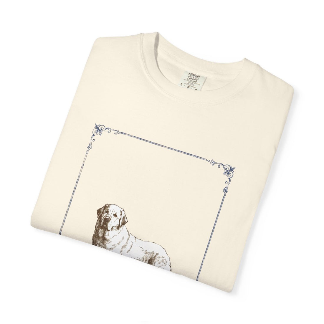 Ivory — Folded | Great Pyrenees 'Night Shift Supervisor' Garment-Dyed Tee