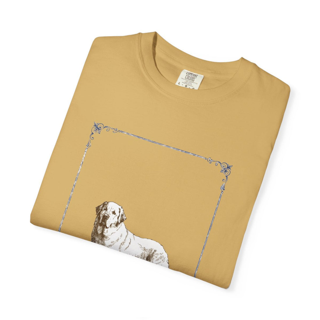 Mustard — Folded | Great Pyrenees 'Night Shift Supervisor' Garment-Dyed Tee