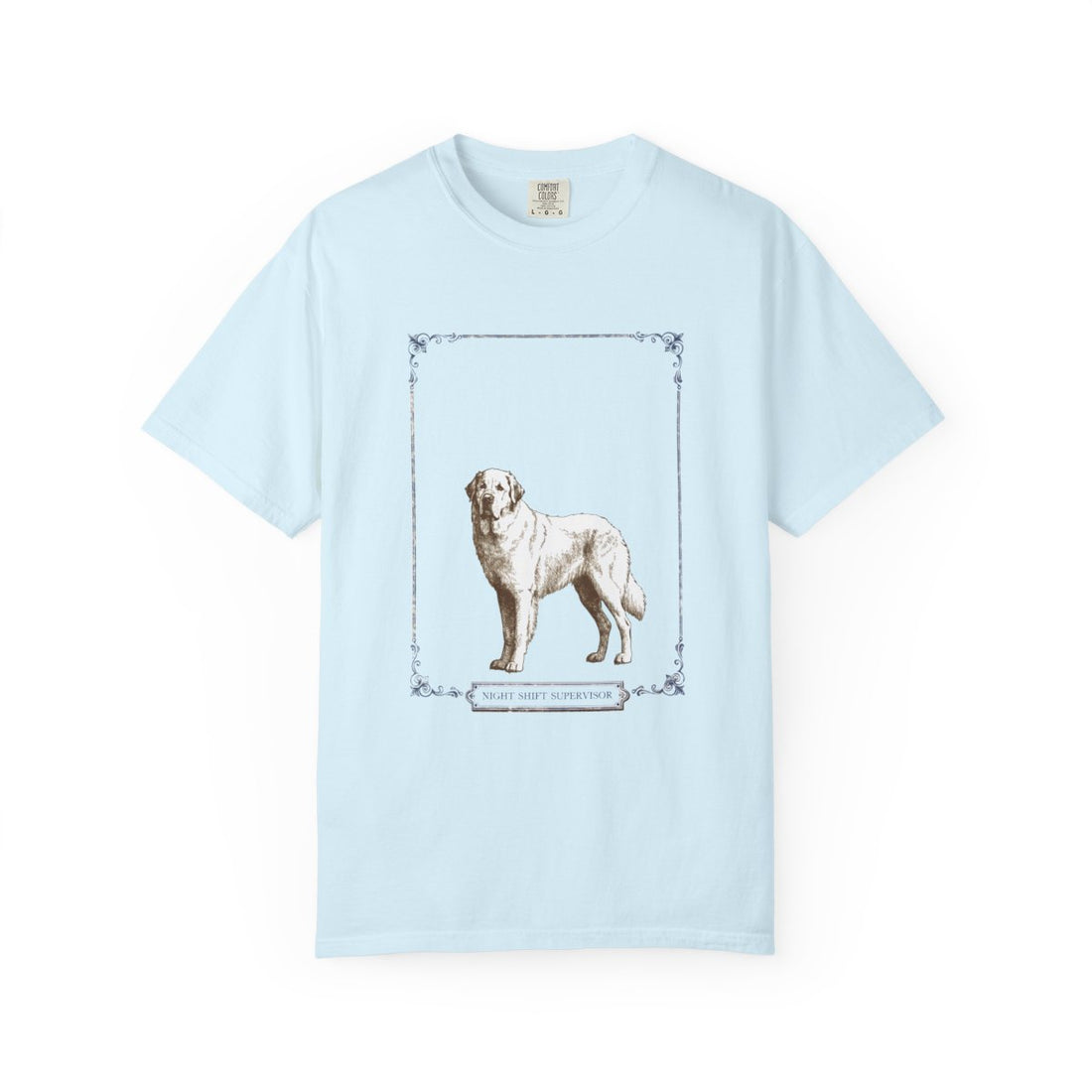 Chambray — Front | Great Pyrenees 'Night Shift Supervisor' Garment-Dyed Tee