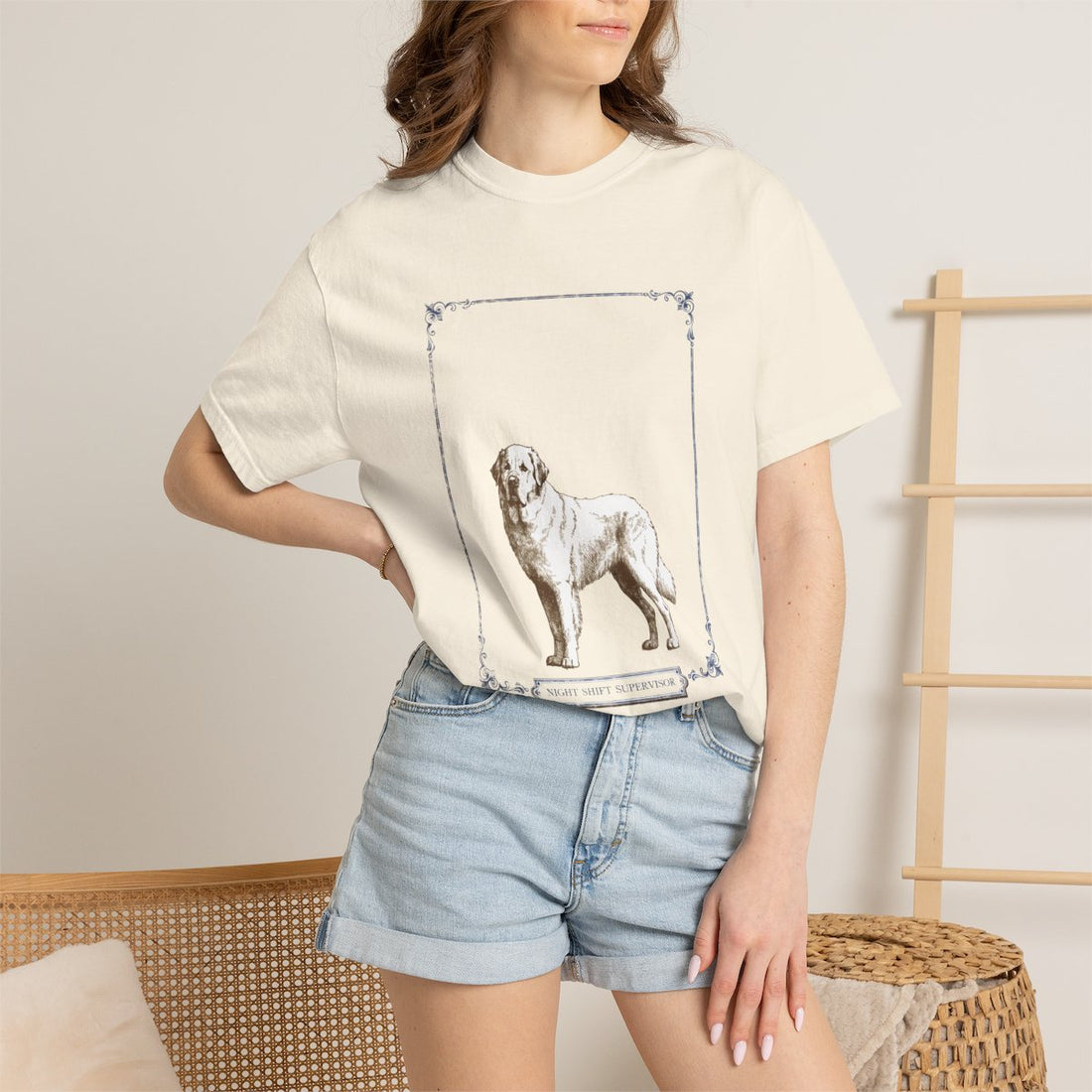 Ivory — Lifestyle | Great Pyrenees 'Night Shift Supervisor' Garment-Dyed Tee