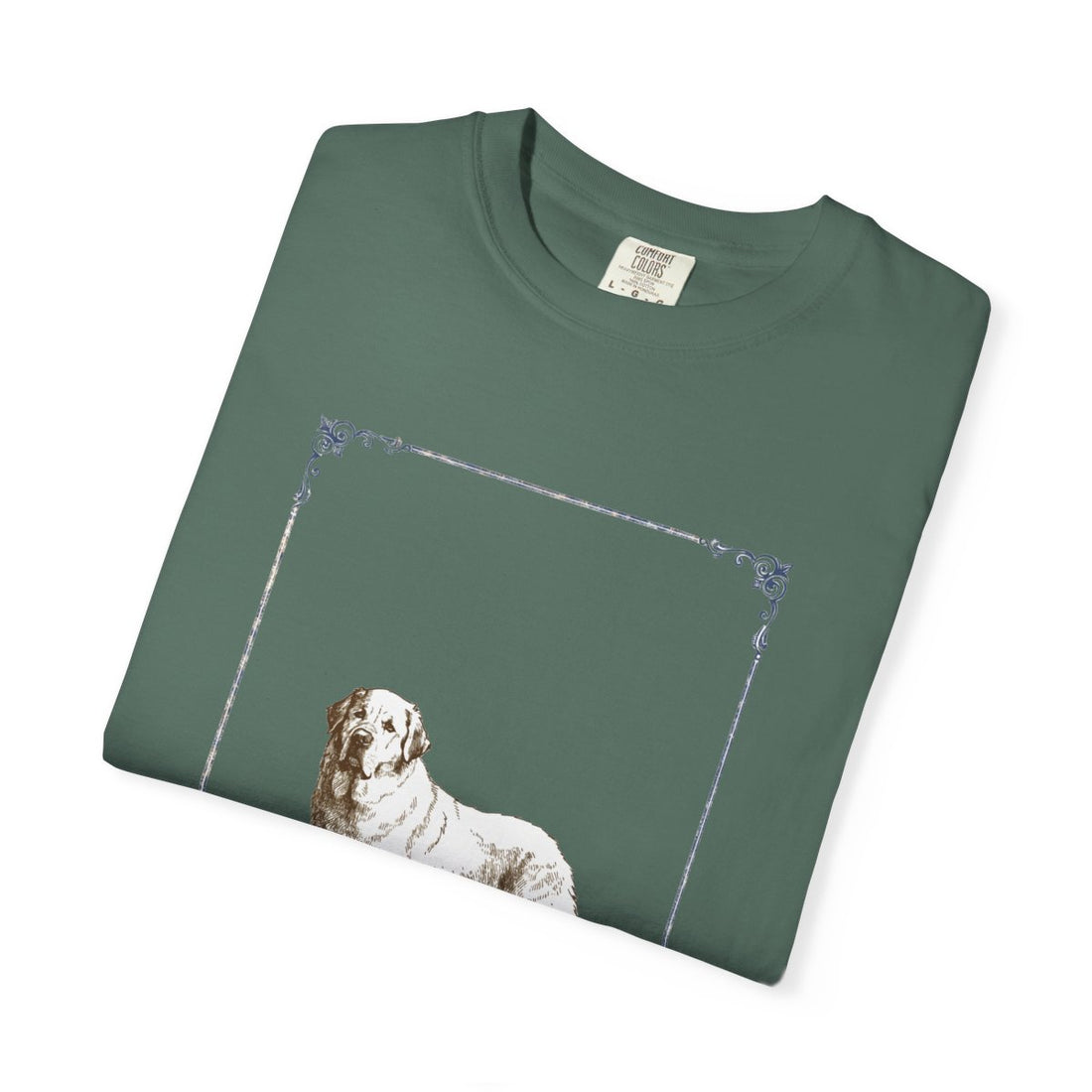 Blue Spruce — Folded | Great Pyrenees 'Night Shift Supervisor' Garment-Dyed Tee