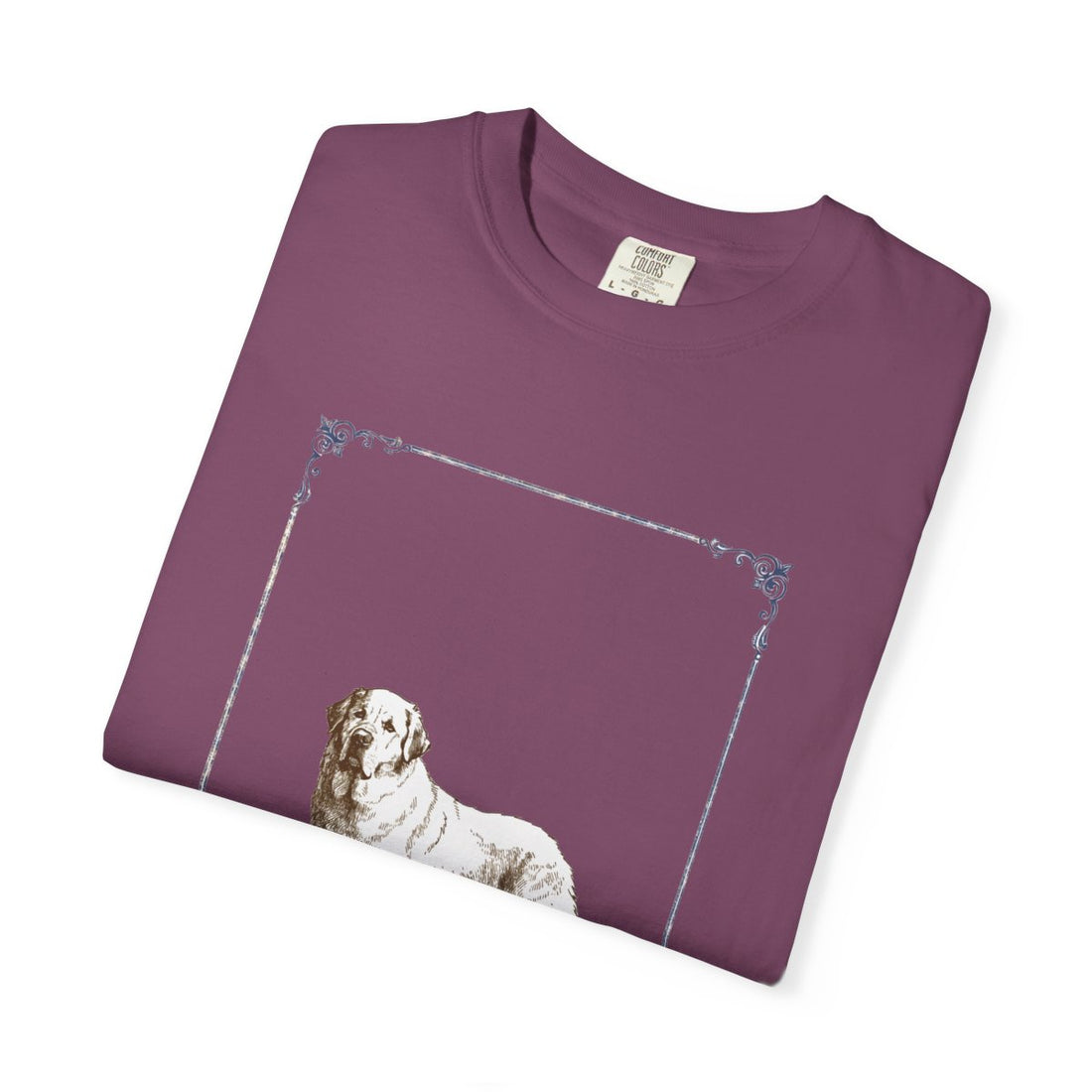 Berry — Folded | Great Pyrenees 'Night Shift Supervisor' Garment-Dyed Tee