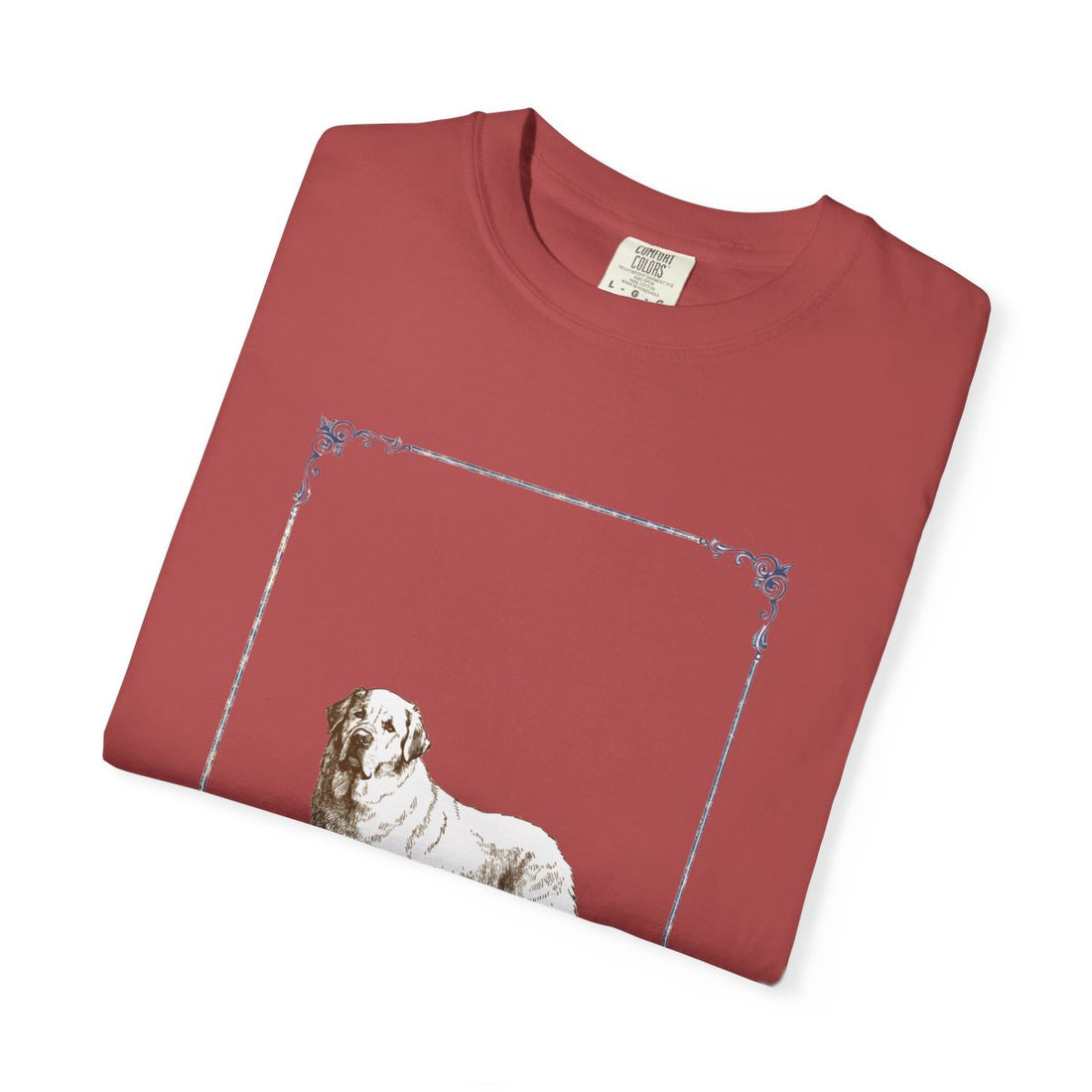 Crimson — Folded | Great Pyrenees 'Night Shift Supervisor' Garment-Dyed Tee