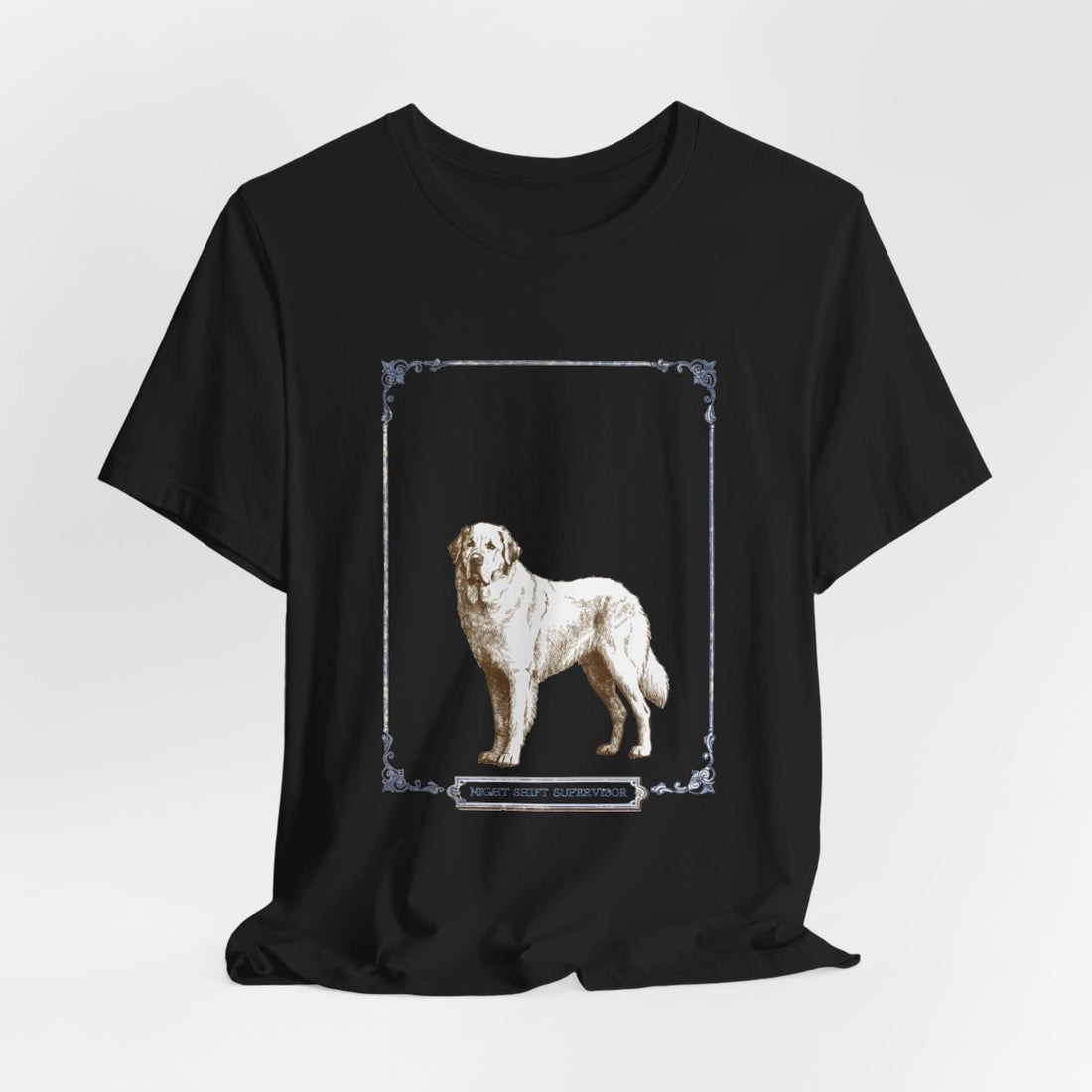Black — Hanging | Great Pyrenees 'Night Shift Supervisor' Tee