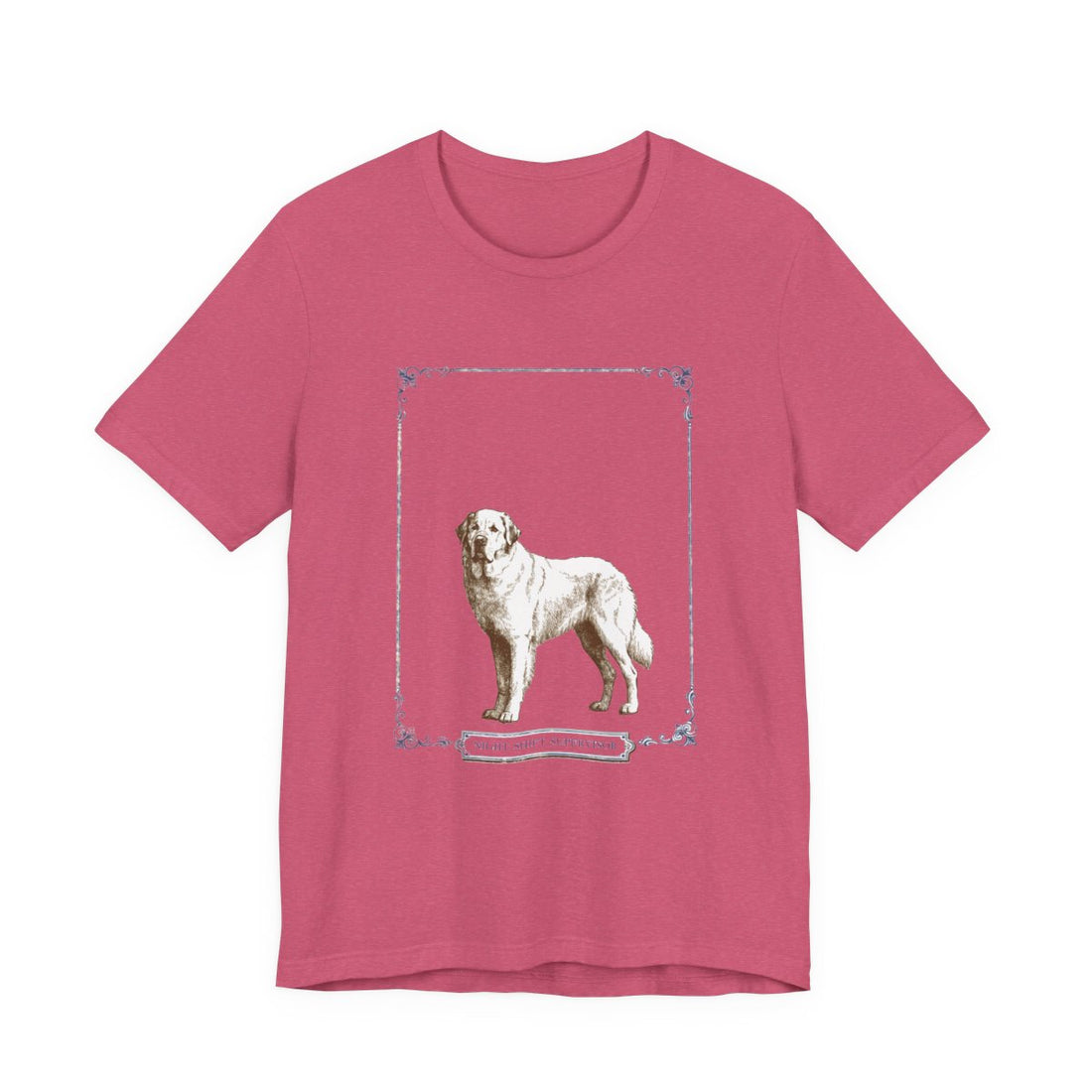 Heather Raspberry — Front | Great Pyrenees 'Night Shift Supervisor' Tee