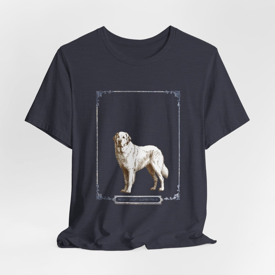 Heather Midnight Navy — Hanging | Great Pyrenees 'Night Shift Supervisor' Tee
