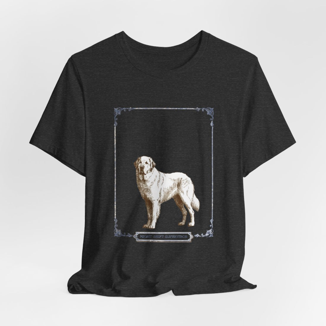 Dark Grey Heather — Hanging | Great Pyrenees 'Night Shift Supervisor' Tee