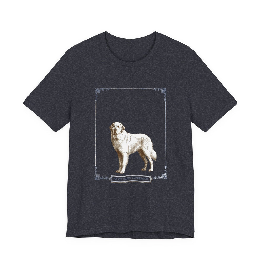 Heather Navy — Front | Great Pyrenees 'Night Shift Supervisor' Tee