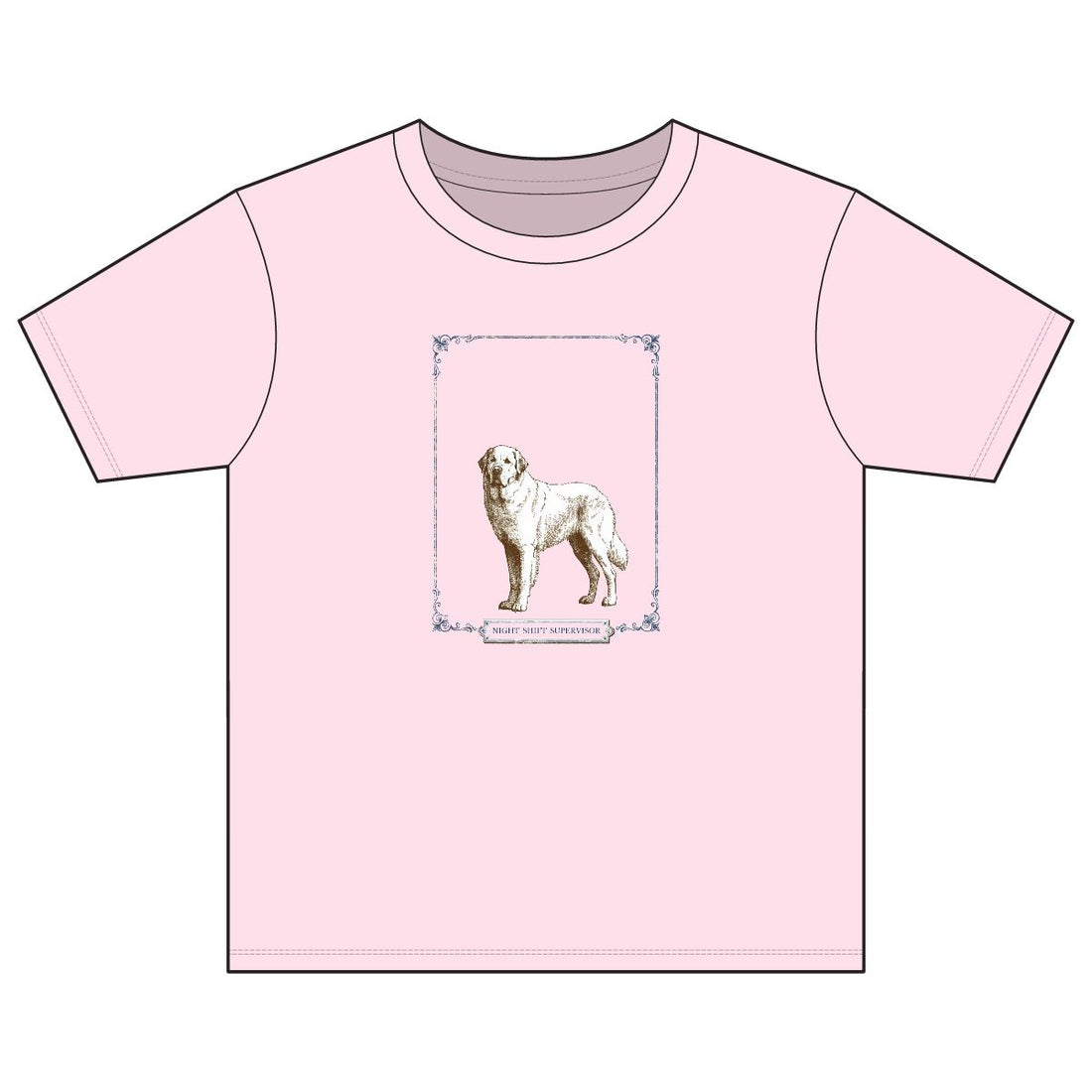 Light Pink — Front | Great Pyrenees 'Night Shift Supervisor' Youth Tee