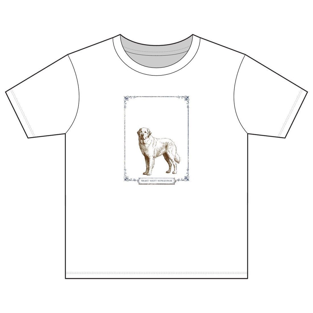 White — Front | Great Pyrenees 'Night Shift Supervisor' Youth Tee