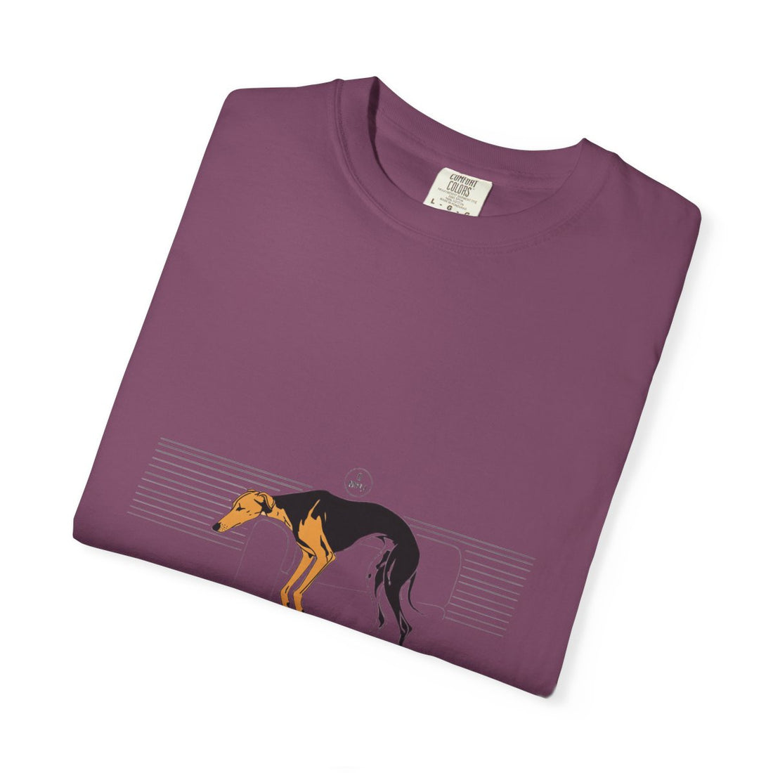 Berry — Folded | Greyhound '45mph Couch Potato' Garment-Dyed Tee