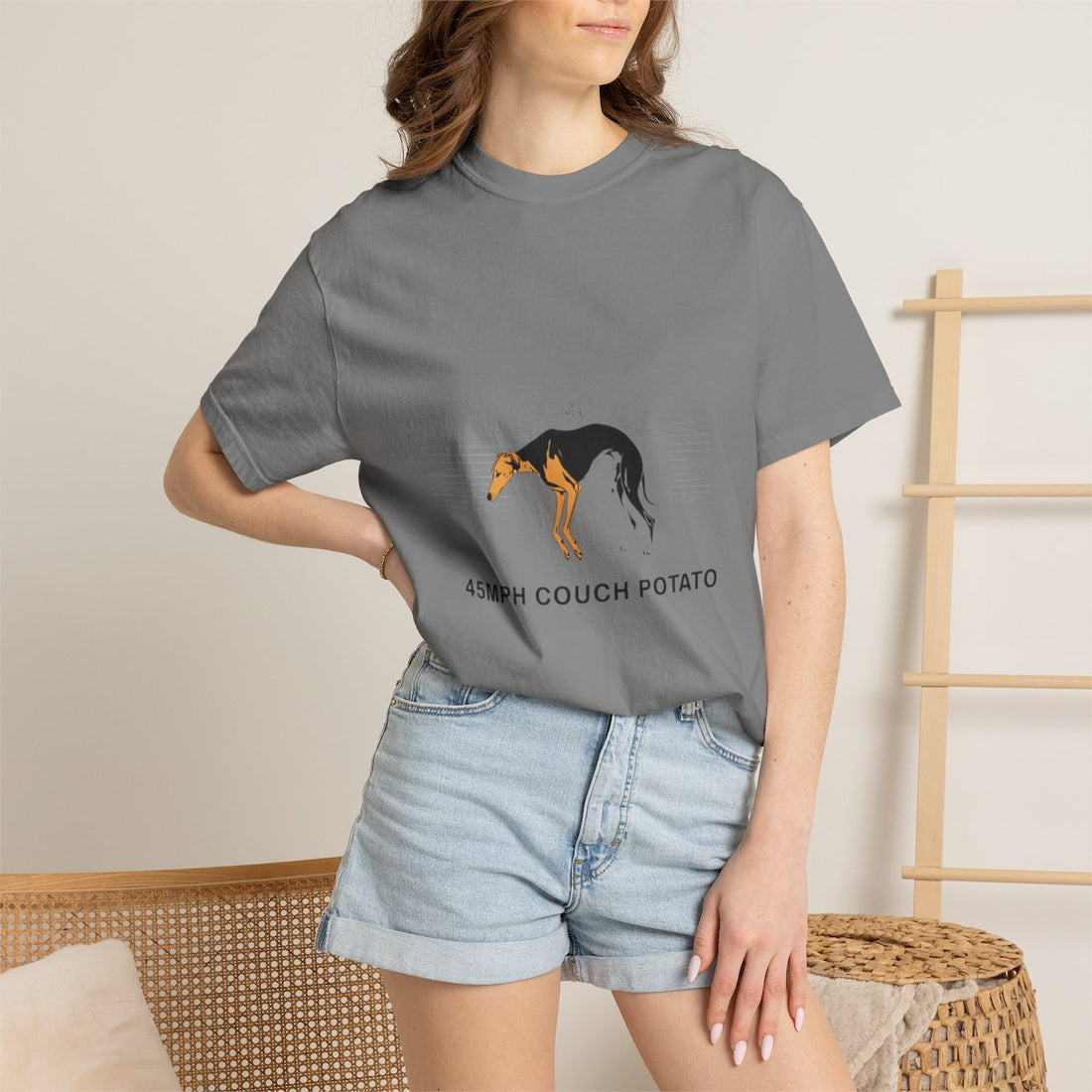 Grey — Lifestyle | Greyhound '45mph Couch Potato' Garment-Dyed Tee