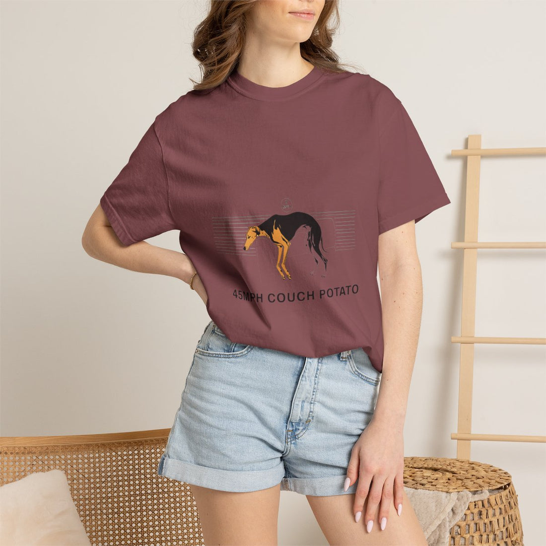 Brick — Lifestyle | Greyhound '45mph Couch Potato' Garment-Dyed Tee