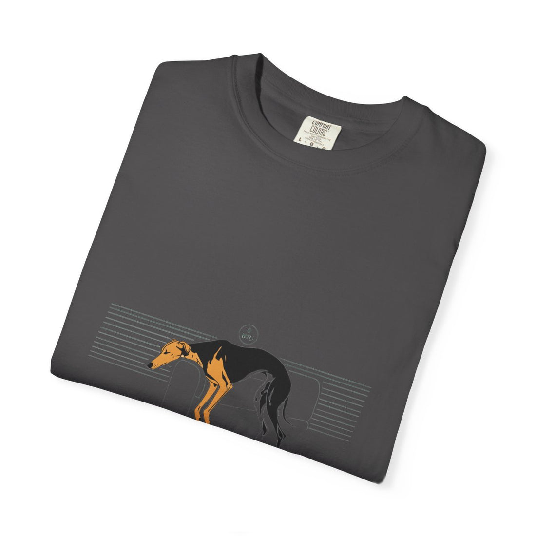 Graphite — Folded | Greyhound '45mph Couch Potato' Garment-Dyed Tee
