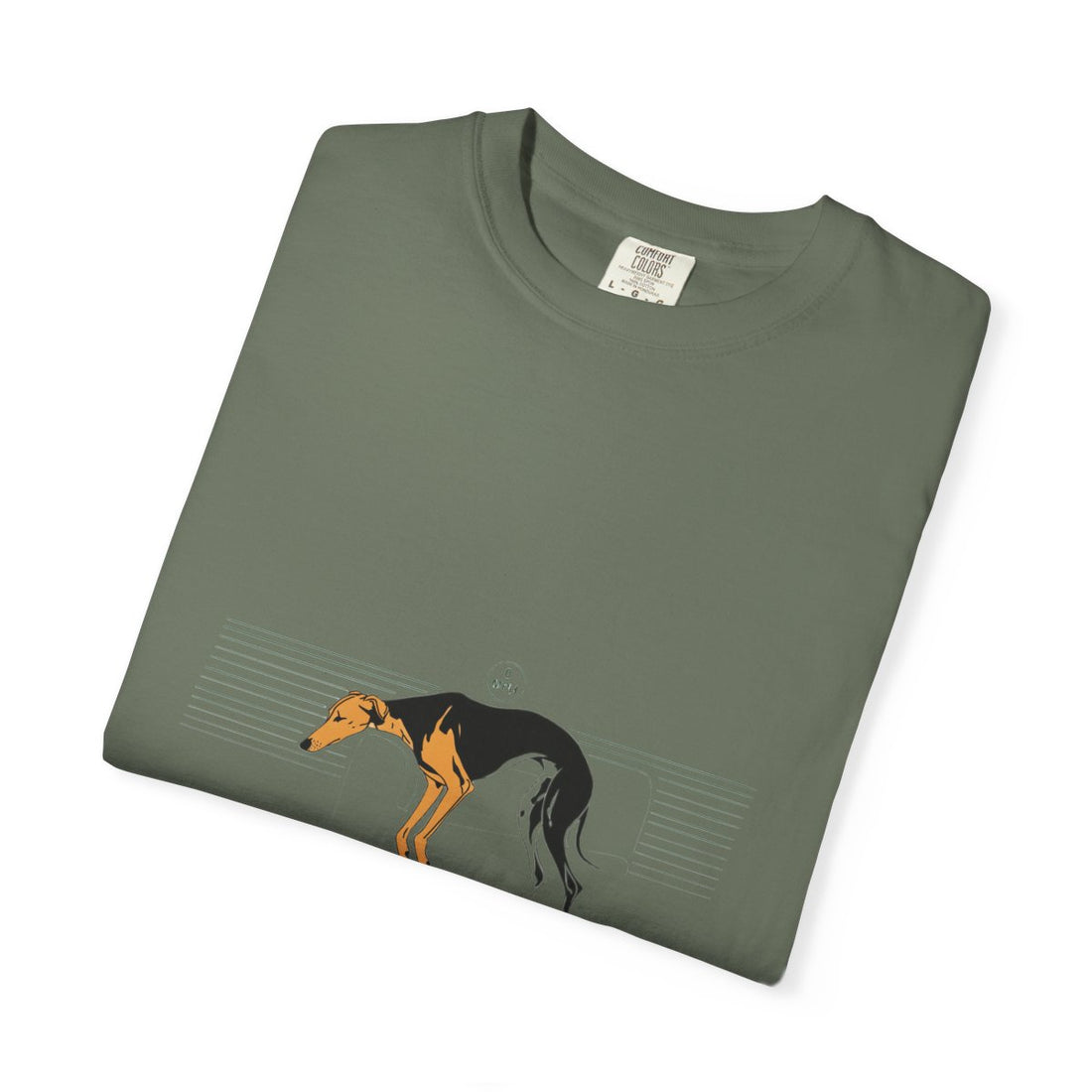 Moss — Folded | Greyhound '45mph Couch Potato' Garment-Dyed Tee