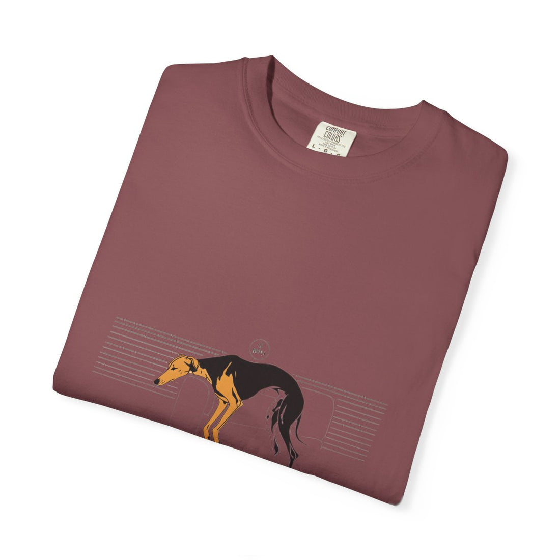 Brick — Folded | Greyhound '45mph Couch Potato' Garment-Dyed Tee