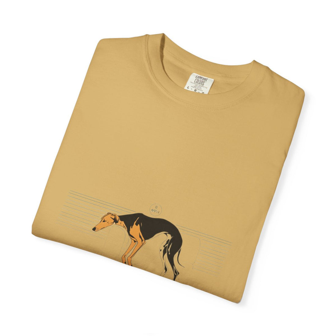 Mustard — Folded | Greyhound '45mph Couch Potato' Garment-Dyed Tee
