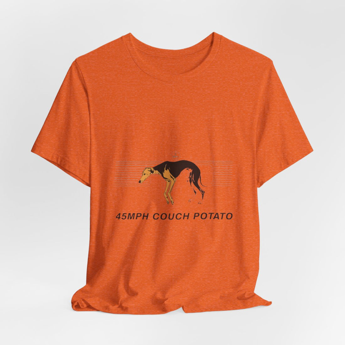 Heather Orange — Hanging | Greyhound '45mph Couch Potato' Tee
